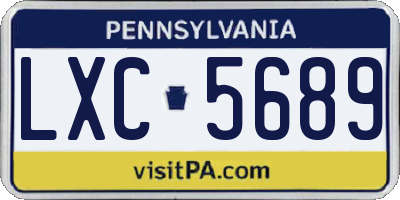 PA license plate LXC5689