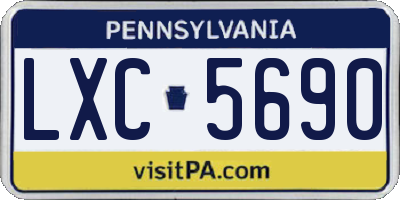 PA license plate LXC5690
