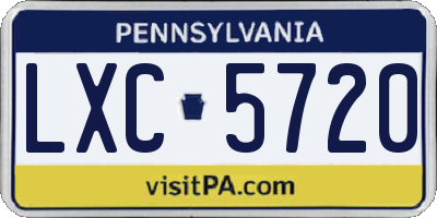PA license plate LXC5720