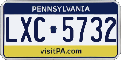 PA license plate LXC5732