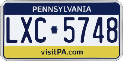 PA license plate LXC5748