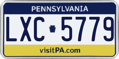 PA license plate LXC5779
