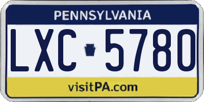 PA license plate LXC5780