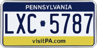 PA license plate LXC5787