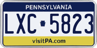 PA license plate LXC5823