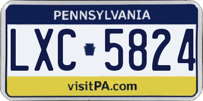 PA license plate LXC5824