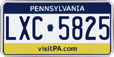 PA license plate LXC5825