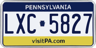 PA license plate LXC5827