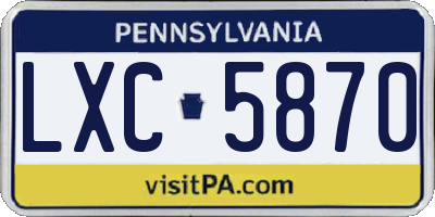 PA license plate LXC5870