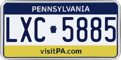 PA license plate LXC5885