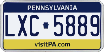 PA license plate LXC5889