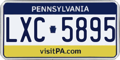 PA license plate LXC5895