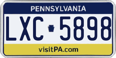 PA license plate LXC5898