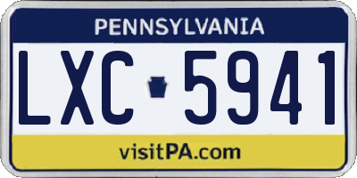 PA license plate LXC5941