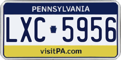 PA license plate LXC5956