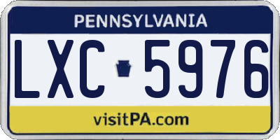 PA license plate LXC5976