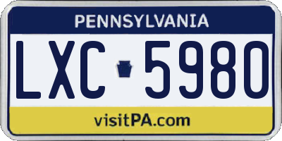 PA license plate LXC5980