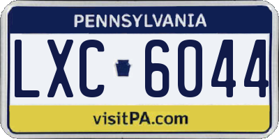 PA license plate LXC6044