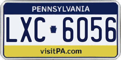 PA license plate LXC6056