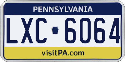 PA license plate LXC6064