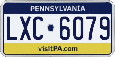 PA license plate LXC6079