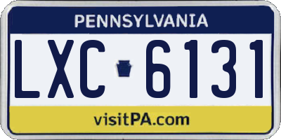 PA license plate LXC6131
