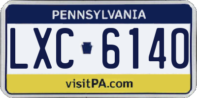 PA license plate LXC6140