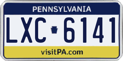 PA license plate LXC6141