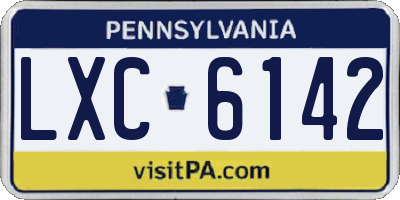 PA license plate LXC6142