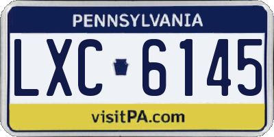 PA license plate LXC6145