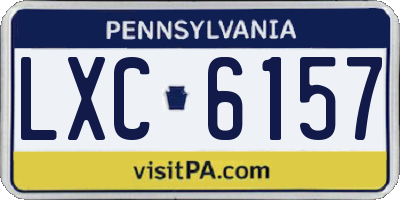 PA license plate LXC6157
