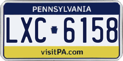 PA license plate LXC6158
