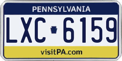 PA license plate LXC6159