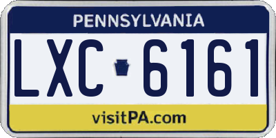 PA license plate LXC6161