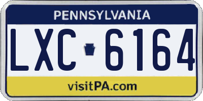 PA license plate LXC6164