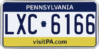 PA license plate LXC6166