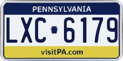 PA license plate LXC6179