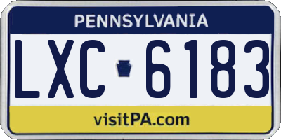 PA license plate LXC6183