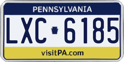 PA license plate LXC6185