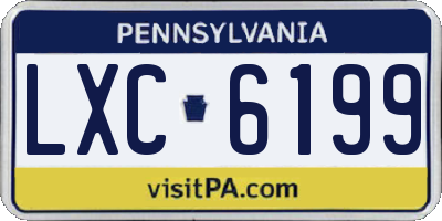 PA license plate LXC6199