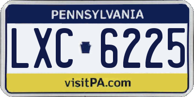 PA license plate LXC6225