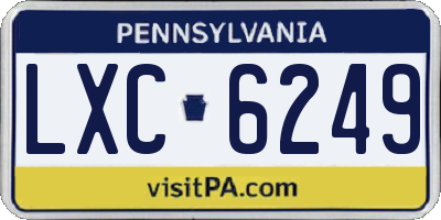 PA license plate LXC6249