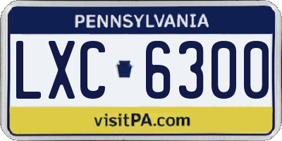 PA license plate LXC6300