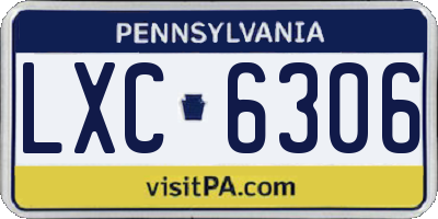 PA license plate LXC6306
