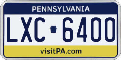 PA license plate LXC6400