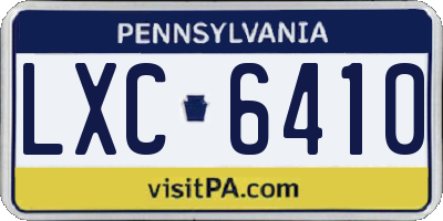 PA license plate LXC6410