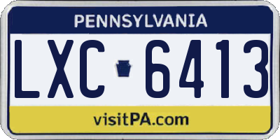 PA license plate LXC6413