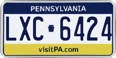 PA license plate LXC6424