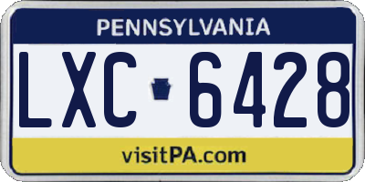 PA license plate LXC6428