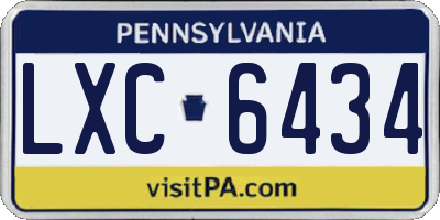 PA license plate LXC6434
